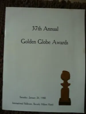$29.95 • Buy Original  GOLDEN GLOBE Program Presentations Awards 1980 37th Annual