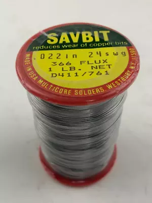SAVBIT Multicore Solder  0.022 Inch 24SWG -- 366 Flux -- 1LB (454g) • $19.98