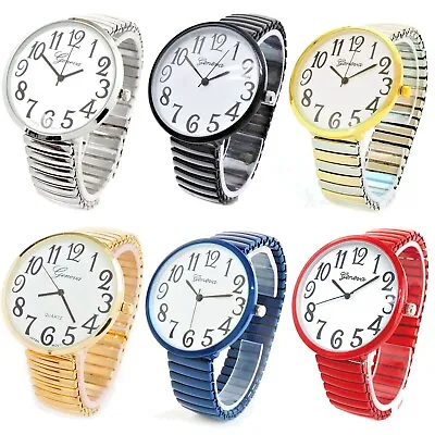 STC Super Large Face Stretch Band Easy To Read Watch For Women Men • $16.99