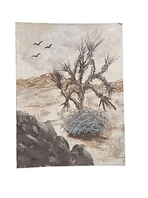 Vintage Muted Colors Desert Painting 1970's 9 X12  Unframed Canvas Board • $24.99