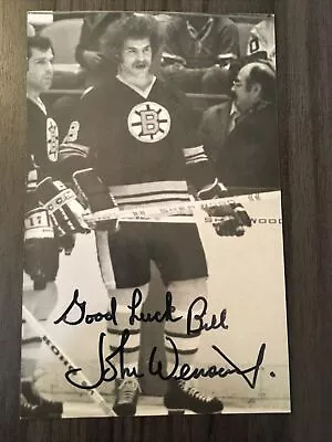 Vintage Boston Bruins John Wensink Autograph Postcard • $9.99