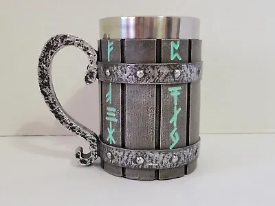 Nordic Viking Rune Tankard Stainless Steel Norse Decor Beer Stein Mug 20Oz • $20