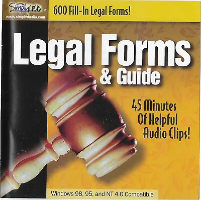 Legal Forms & Guide  CD Windows 9895 And NT 4.0 • $10