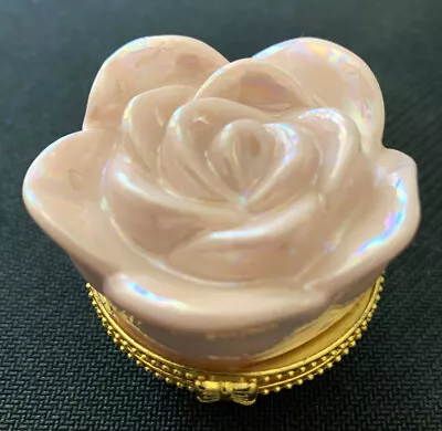 Mary Kay Iridescent Pink Rose Trinket Box • $20