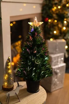 £20.99 • Buy Christmas Fibre Optic Tree LED Artificial Light Up Decoration Mini 60cm Xmas