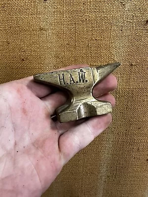 Solid Brass Miniature Anvil Blacksmith Jeweler Paper Weight Salesman Sample • $35