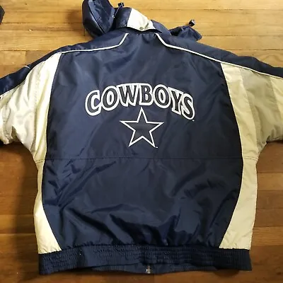 90s Dallas Cowboys NFL Pro Line Vintage Color Blocked Puffer Jacket XL Coat • $49.99