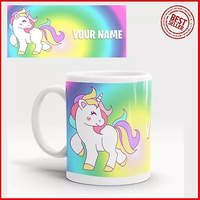 Personalised 🦄🦄 Unicorn Mug PERFECT GIFT FOR BIRTHDAYS CHRISTMAS Girls Name  • £8.99