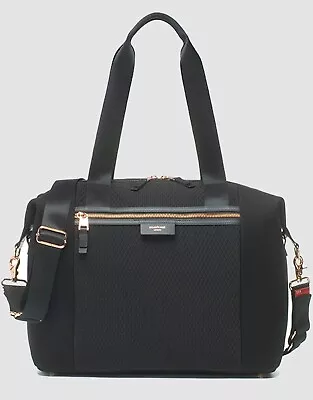 Storksak Stevie Luxe Scuba Black Modern Style Baby Diaper Nappy Bag • $69.99