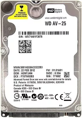 WD 320GB 2.5  Laptop Hard Drive  SATA II 5400RPM • £12.95