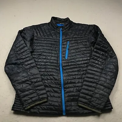 Eddie Bauer Jacket Mens Medium Blue First Ascent Full Zip Puffer Goose Down Logo • $27.99