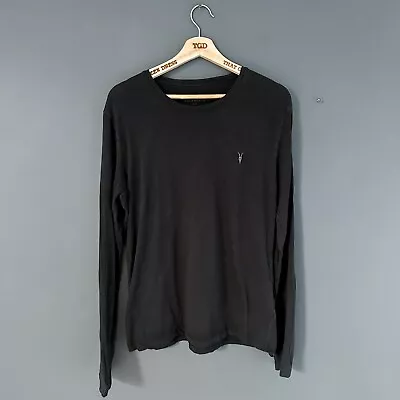 Mens All Saints Black Long Sleeved T-Shirt Top Size Small • £6.99