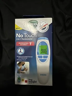 Vicks No Touch 3 In 1 Thermometer Measures Forehead Temperature - New In Box • $7.99