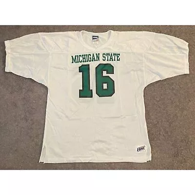 Vintage Bike Men's Michigan State Spartans #16 White Football Jersey Made In USA • $29.99