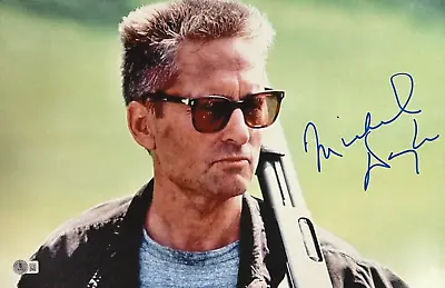 Michael Douglas Signed 12x18 Photo Falling Down Autograph Proof Beckett Witness • $450