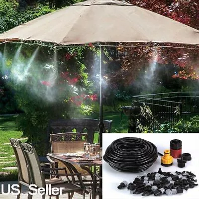 Patio Mist Cooling System Outdoor Garden Misting Kit Pool Air Water 50Ft Mister • $12.87