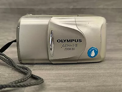 Olympus µ[mju:]-II Zoom 80 Point & Shoot Film 35mm Compact  Silver  Quartz Date • $140