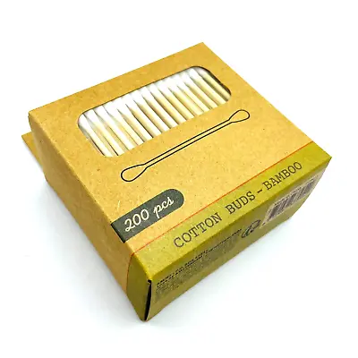 200 Cotton Buds Bamboo Biodegradable Swabs Ear Sticks Q-Tip Natural Eco Friendly • £3.49