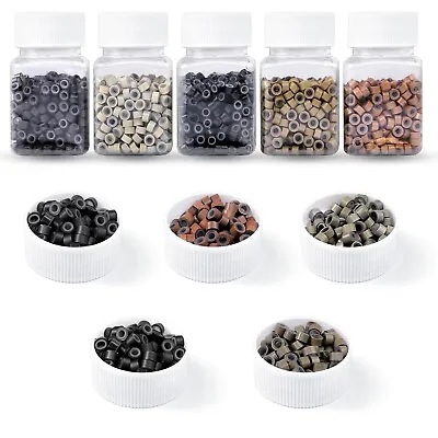 Hair Extension Beads With Silicone-2500 Hair Tinsel Beads Microlinks Beads • $17.49