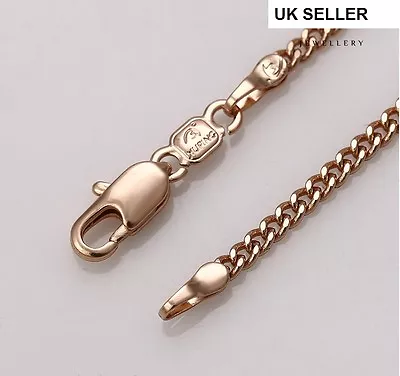 Stunning 9ct 9K Rose Gold Plated Men Ladies NECKLACE Curb CHAIN. 20  Gift830 UK • £8.99