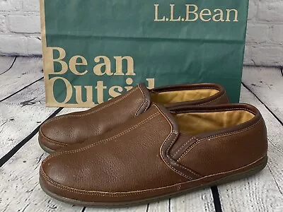 LL BEAN Elkhide Elk Leather Men's Slippers Men's Size 13 M • $39.99