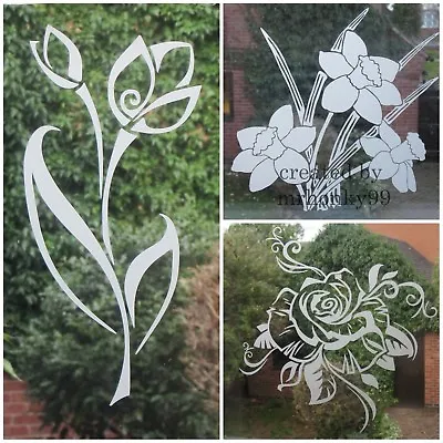 £2.99 • Buy Frosted,etched Flower Stickers, Decal For Patio Door/windows, Showers, Mirrors