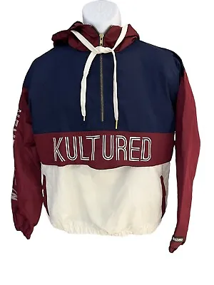 Kultured Men's S Windbreaker Never Fit In Embroidered Full Zip Drawstring • $39.99