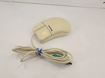 Microsoft PS/2 2-Button Mouse 2.2A Vintage PC Trackball Mouse Beige X04-72174 • $23.77