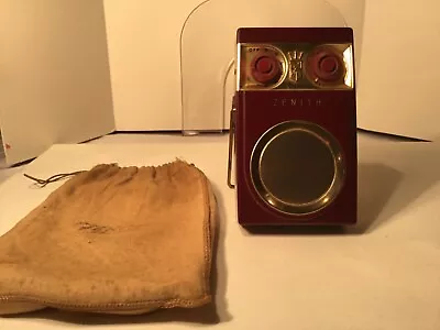 Red Zenith Royal 500 Vintage Transistor Radio With Bag • $24.99