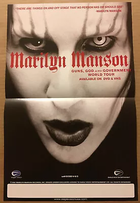 MARILYN MANSON Rare 2002 PROMO POSTER For God DVD 11x17 USA MINT Never Displayd • $34.99