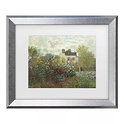 The Artists Garden In Argenteuil By Claude Monet White Matte Silver Frame 1... • $64.66