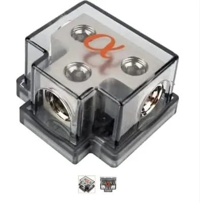 ALPHASONIK 1 In 2 Out Nickel Plated Distribution Block - ADB20-204 • $19.95