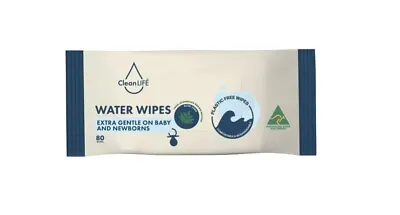 6 X 80pk CLEANLIFE Water Plastic Free Wipes Extra Gentle Baby &Newborns 480 Wipe • $38.80