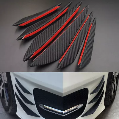 6X Auto Front Bumper Canards  Diffuser Lip Splitter Fins Sticker Car Accessories • $21.55