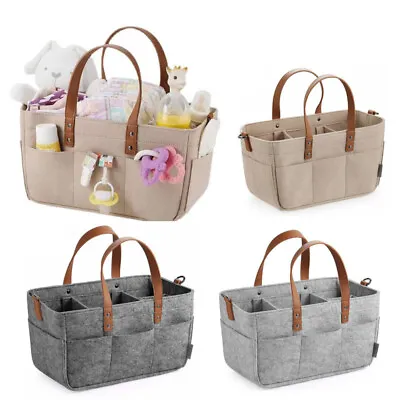 Foldable Felt Storage Bag Baby Diaper Caddy Organizer Travel Bag Nursery Basket • $16.52