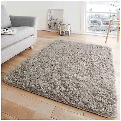 Hug Snug Fluffy Rug Anti Slip Shaggy Rugs Large Bedroom Floor Soft Carpets Mats • £14.90