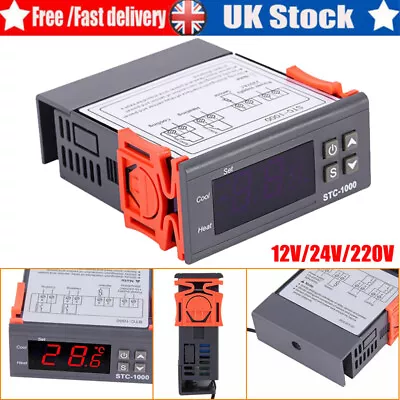 12V/24V/220V Temperature Thermostat STC-1000 Controller Auto Heat&Cool Aquarium • £8.76