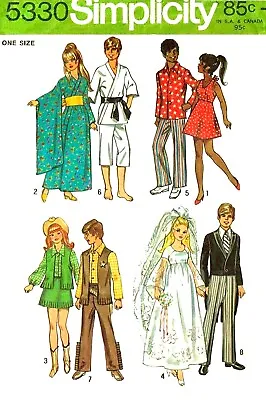 Vintage 1972 Barbie & Ken Clothes Pattern Reproduction Simplicity 5330 • $8.95