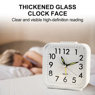 Quartz Alarm Clock With Night Light No Tick Snooze Silent Small Bedside Clock AU • $19.99
