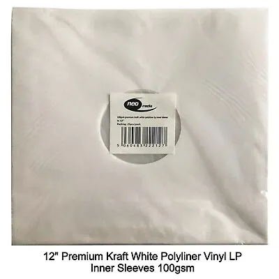 White 12  Vinyl LP Record Kraft Paper Polyliner 100gsm Inner Sleeves New LOT • £7.99