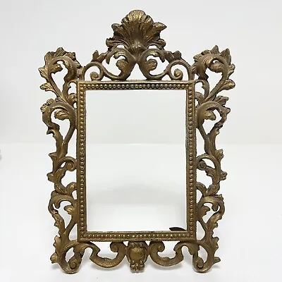 $69.99 • Buy Antique Ornate Gilt Cast Iron Easel Back Rococo Scroll Picture 5x7 Photo Frame