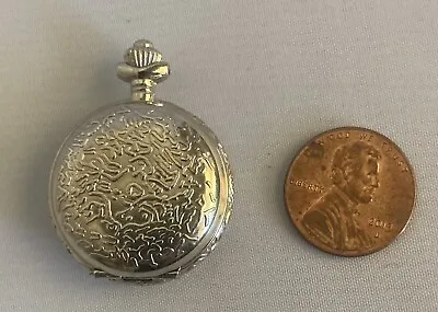 Vintage Miniature Pocket Watch Silver-tone Needs Battery • $23.50