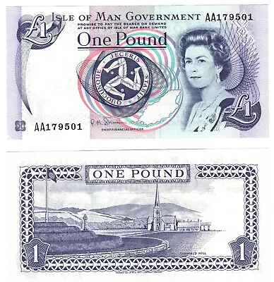 2009 Isle Of Man 1 Pound P40c Banknote UNC AA Prefix • $9.46