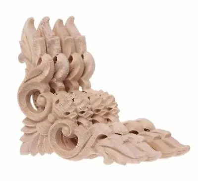 $14.99 • Buy 4x 8x8cm Shabby Chic Furniture Moulding Applique Carving Onlay Wooden Corner
