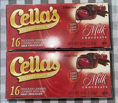 2 Boxes Cella's Cherries Covered With Real Milk Chocolate - 16 CT Ea 32 Total • $17.90