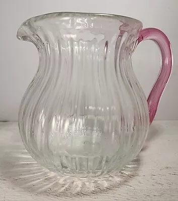 Vintage Mexican Mouth-Blown Bubble Glass Handle Traditional Margarita Pitcher • $18