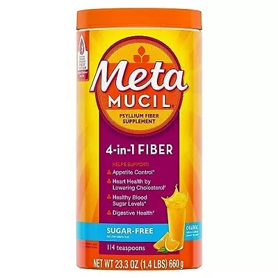 Metamucil Psyllium Supplement 4-in-1 Fiber Made | Sugar Free | 114 Teaspoons • $23.96