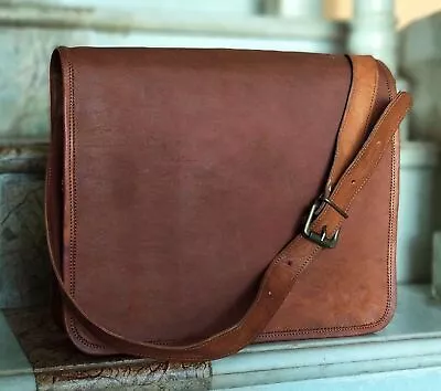 Men & Women Leather Messenger Laptop Bag Computer Distressed Satchel Briefcase • $77.59