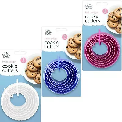 £5.49 • Buy 6 Pack Cookie Scone Cutters Twin Edge Crinkle Round Cake Sugarcraft Pastry Bake