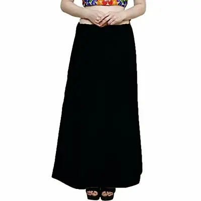 £11.99 • Buy Women's Cotton Saree Inskirt, Peticoat FREE SIZE Underskirt BLACK FREE SHIPPING 